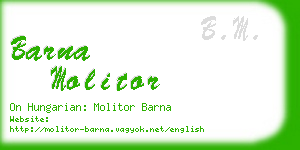 barna molitor business card